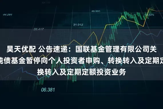 昊天优配 公告速递：国联基金管理有限公司关于国联恒裕纯债基金暂停向个人投资者申购、转换转入及定期定额投资业务